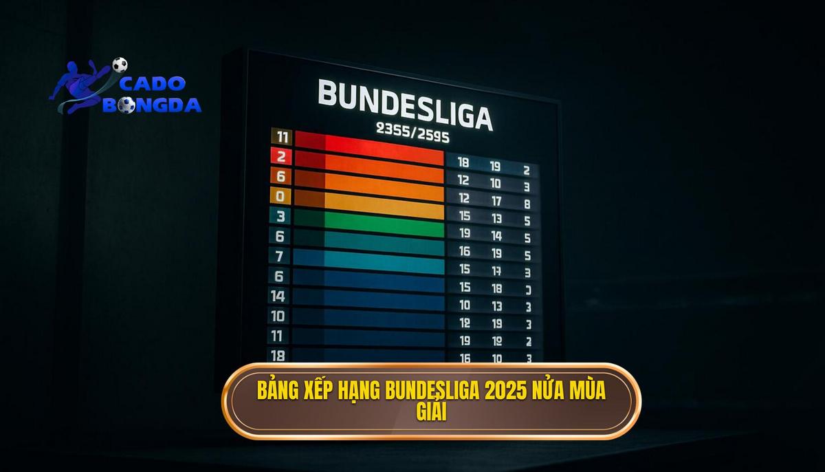 Tổng Quan Bảng Xếp Hạng Bundesliga 2025 Sau Giai Đoạn Nửa Mùa Giải